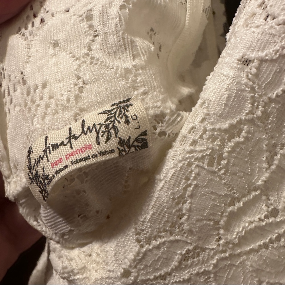 NEW Free People White Avery Lace Bodysuit size Large - Picture 9 of 14